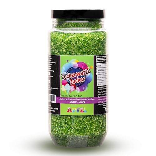 Premium Zuckerwattezucker Grob Dose Spezialzucker Kristalle (700 g, Apfel) Premium Zuckerwattezucker Grob Dose Spezialzucker Kristalle (700 g, Apfel) von Hopser Food Fun