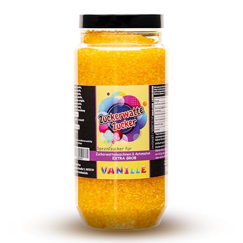 Premium Zuckerwattezucker Grob Dose Spezialzucker Kristalle (700 g, Vanille) Premium Zuckerwattezucker Grob Dose Spezialzucker Kristalle (700 g, Vanille) von Hopser Food Fun