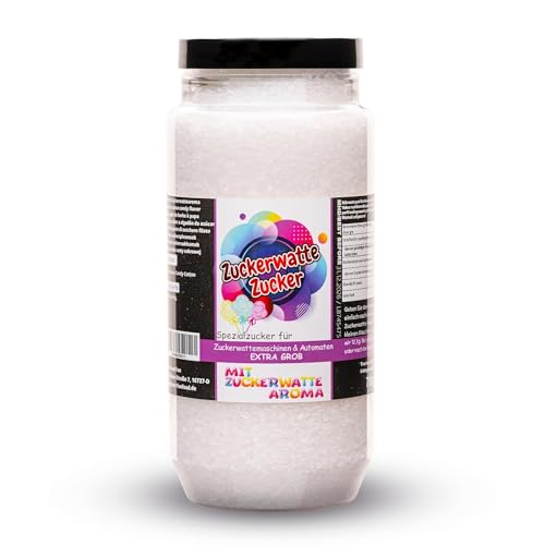 Premium Zuckerwattezucker Grob Weiß Zuckerwattearoma Dose 700g Spezialzucker Kristalle von Hopser Food Fun