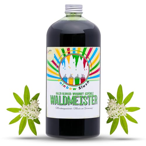 Rainbow Slush Sirup AZO FREI | 1 Liter Flasche | Konzentrat für Slushy Maker Eis Slushmaschinen Eismaschinen Getränke 1:5 bis 1:20 (Waldmeister) von Hopser Food Fun
