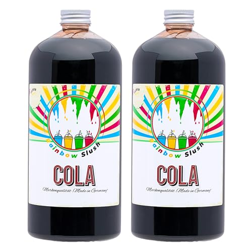 Rainbow Slush Sirup AZO FREI | 2x1 Liter Flasche | Konzentrat für Slushy Maker Eis Slushmaschinen Eismaschinen Getränke 1:5 bis 1:20 (2xCola) von Hopser Food Fun