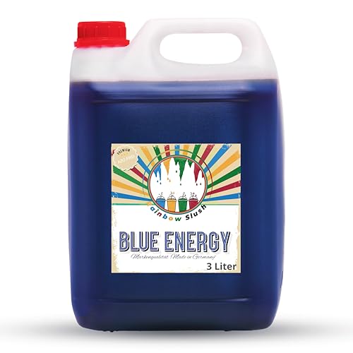 Rainbow Slush Sirup AZO und Glycerin Frei | 3 Liter Kanister | für 18 Liter Slush | Konzentrat für Slushy Maker 1:5 (Blue Energy) von Hopser Food Fun