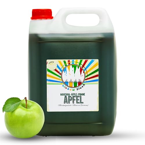 Rainbow Slush Sirup AZO FREI | Geschmack Apfel | Konzentrat für Slushy Maker Eis Slushmaschinen Eismaschinen Getränke 1:5 von Hopser Food Fun