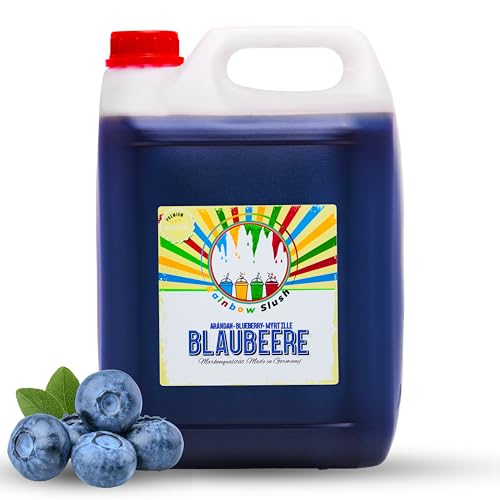 Rainbow Slush Sirup AZO und Glycerin Frei | Geschmack Blaubeere | Konzentrat für Slushy Maker Eis Slushmaschinen Eismaschinen Getränke 1:5 von Hopser Food Fun