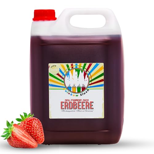 Rainbow Slush Sirup AZO FREI | Geschmack Erdbeere | Konzentrat für Slushy Maker Eis Slushmaschinen Eismaschinen Getränke 1:5 von Hopser Food Fun
