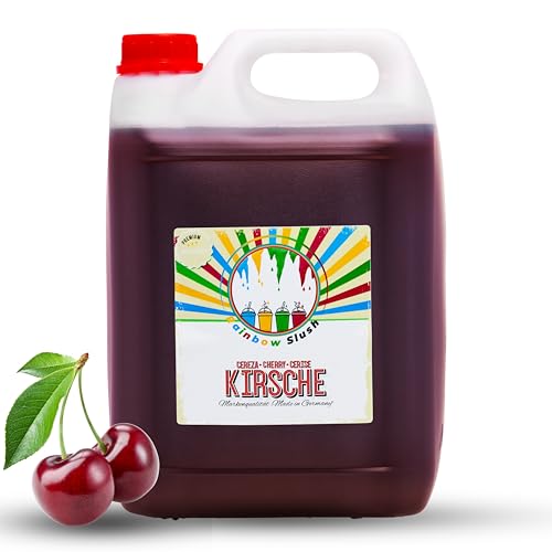 Rainbow Slush Sirup AZO und Glycerin Frei | Geschmack Kirsche | Konzentrat für Slushy Maker Eis Slushmaschinen Eismaschinen Getränke 1:5 von Hopser Food Fun