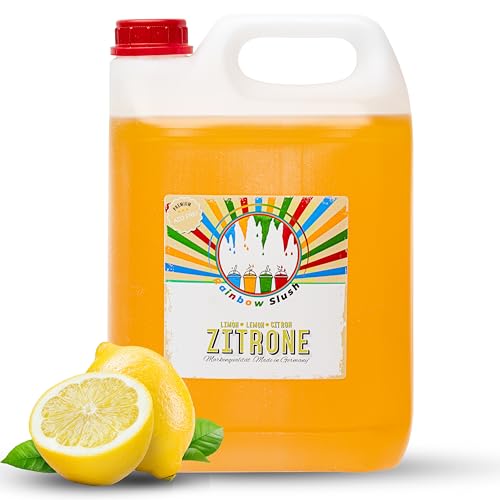 Rainbow Slush Sirup AZO und Glycerin Frei | Geschmack Lemon Zitrone | Konzentrat für Slushy Maker Eis Slushmaschinen Eismaschinen Getränke 1:5 von Hopser Food Fun