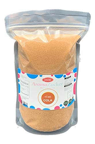 1 KG Farbzucker Aromazucker für Zuckerwatte Bunt | Erdbeere, Kirsche, Cola, Vanille, Blau Zuckerwattezucker (Cola) von Hopser Food Fun