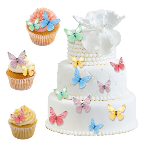 72 Stück Schmetterlinge Deko Torte, Mehrfarbig Tortendeko Essbar, Tortendeko Mädchen, Dreidimensional Tortendeko Schmetterling, Essbare Schmetterlinge für Torte 72 Stück Schmetterlinge Deko Torte, Mehrfarbig Tortendeko Essbar, Tortendeko Mädchen, Dreidimensional Tortendeko Schmetterling, Essbare Schmetterlinge für Torte von Hopton