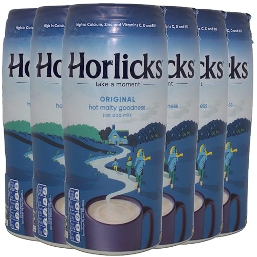 Horlicks Original Malzmilchpulver, Getränkemischung aus England, frei von künstlichen Farbstoffen, Süßstoffen und Konservierungsstoffen, 400 g (6 Stück) von Horlicks