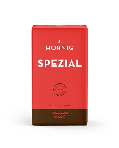 J. Hornig Kaffee gemahlen, Spezial, 500g, mildes Aroma & schokoladiger Geschmack, gemahlener Kaffee für Filterkaffee, Frenchpress und Espressokocher von J. Hornig