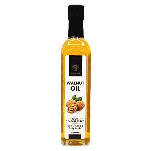 Walnussöl 500 ml Hortus Verdi - Kaltgepresst - 100% natürlich - Glasbehälter - RAW VEGAN - Saucen - Suppen - Glutenfrei - Süßigkeiten - Nachspeisen - Backwaren- Gourmet (500) von Hortus Verdi