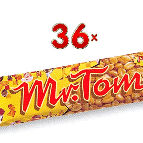 Mr.Tom Peanuts 36 x 40g Packung (Mr.Tom mit Karamell überzogener Erdnussriegel) von Yulix