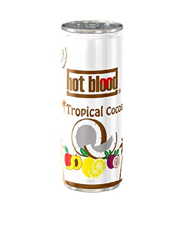 Hot Blood Tropical Cocos Erfrischungsgetränk, 24er Pack, inkl. Pfand EINWEG (24 x 330 ml) von Hot Blood
