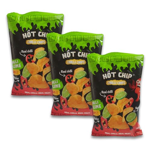 3x Chips Hot Chip Chilli Lime Bundle Party Snack Scharf Zitrone 80gr Chili 50,79€/Kg von HOT CHIP