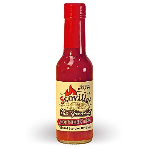 Scovillas Hot Gourmet SCORPION STING Trinidad Scorpion Hot Sauce, 148ml von Hot Gourmet