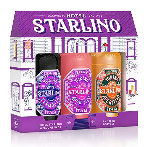 Starlino Aperitivo Geschenkset 3x10cl 17% Vol - Original Italienische Weinaperitife aus Turin für köstliche Cocktails und Spritz Drinks - ideal als Geschenk (3x10cl Flasche) von Hotel Starlino