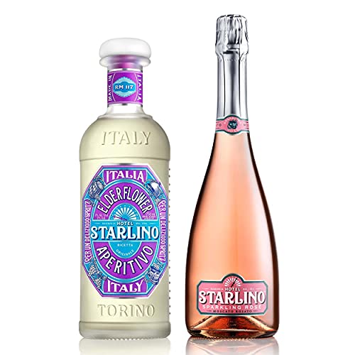 Starlino Elderflower & Sparkling Moscato Set (2x0,75l) - Italienisches Aperitif-Set für den perfekten HUGO-Drink für die Party zuhause von Hotel Starlino