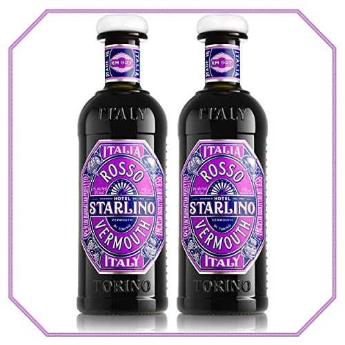 Starlino Rosso Vermouth 17% Vol Alkohol – italienischer roter Wermut, mit Vanillenote gereift in Amerikanischen Bourbon Fässern, Perfekt für einen Negroni Cocktail (2 x 0,75l Flasche) von Hotel Starlino