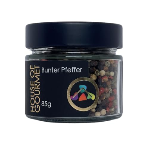 House of Gourmet - Bunter Pfeffer - 85g - ganze schwarze, grüne, weiße und rosa Pfefferkörner House of Gourmet - Bunter Pfeffer - 85g - ganze schwarze, grüne, weiße und rosa Pfefferkörner von House of Gourmet