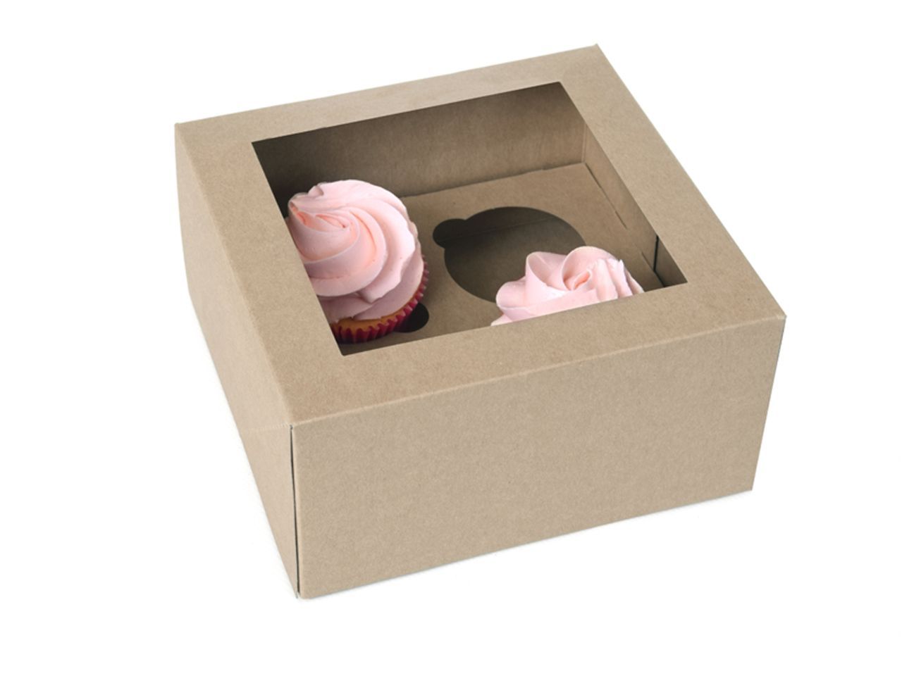 Cupcake Box für 4 Cupcakes Kraft 2 Stück von House of Marie