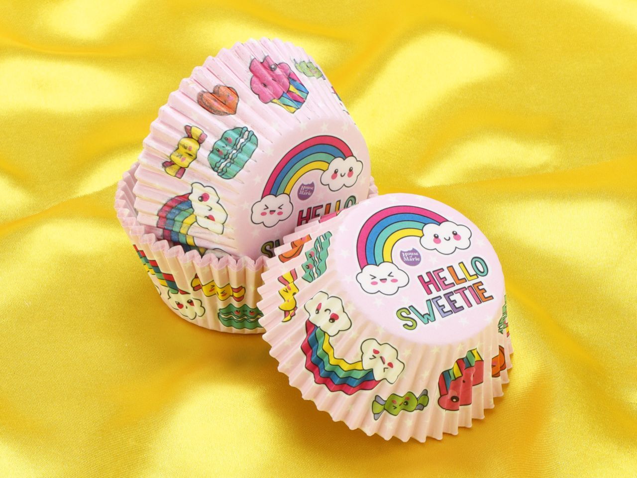 Muffinförmchen Rainbow pink 50 Stück von House of Marie