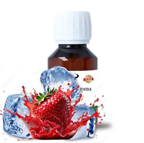Ice Erdbeere Konzentrat Drops hochkonzentriertes Aroma Lebensmittelaroma Intensives Aroma zum Backen in Lebensmitteln & Getränken, für Diffuser Vernebler Nebelmaschinen Wassersprudler uvm. (100 ml) von House of Vape