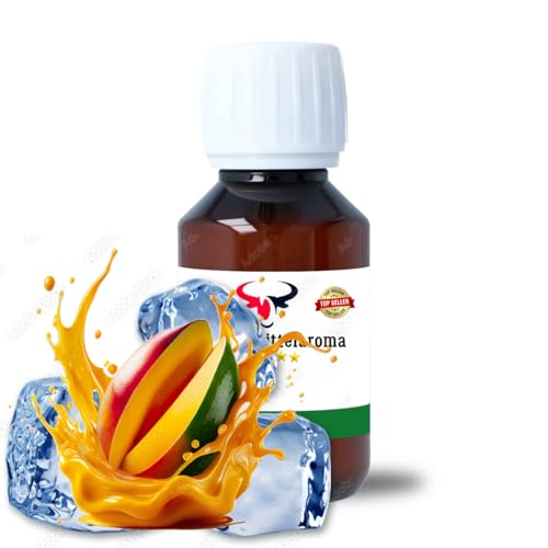 Ice Mango Konzentrat Drops konzentriertes Aroma Lebensmittelaroma Intensives Aroma zum Backen in Lebensmitteln & Getränken, für Diffuser Vernebler Nebelmaschinen Wassersprudler uvm. (100 ml) (100 ml) von House of Vape