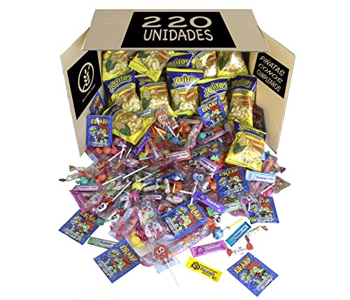HOUSTAND-Süßigkeiten Box für Geburtstage-Großpackungen von 220 GLUTENFREIEN süssigkeiten-Pinatafüllung-Kindergeburtstage-Halloween- Weihnachten von Houstand