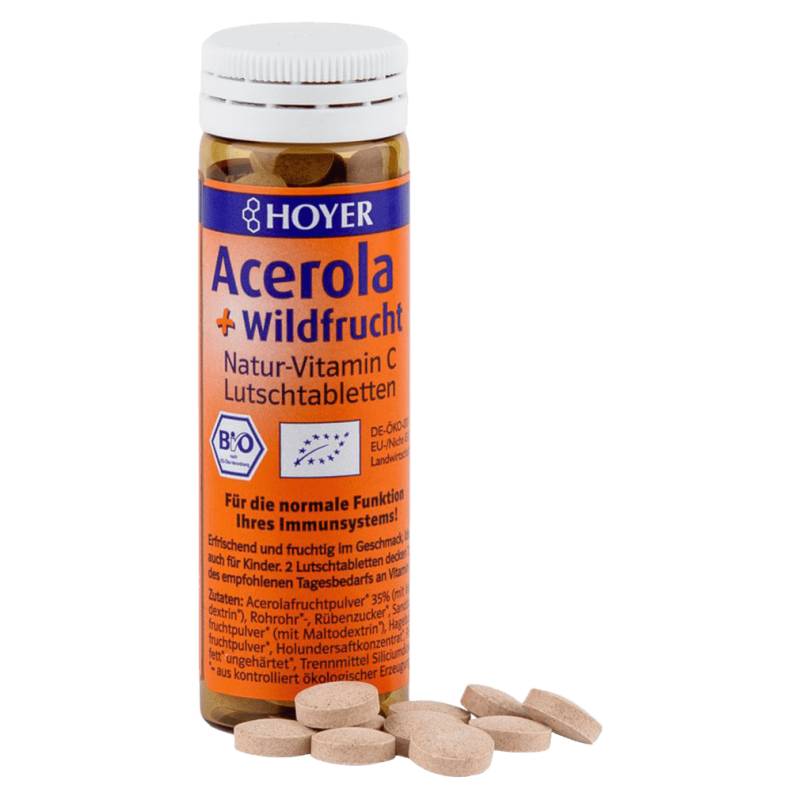 Bio Acerola + Wildfrucht Lutschtabletten 60St von Hoyer