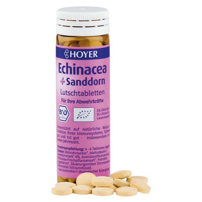 Bio Echinacea + Sanddorn Lutschtabletten 60St von Hoyer