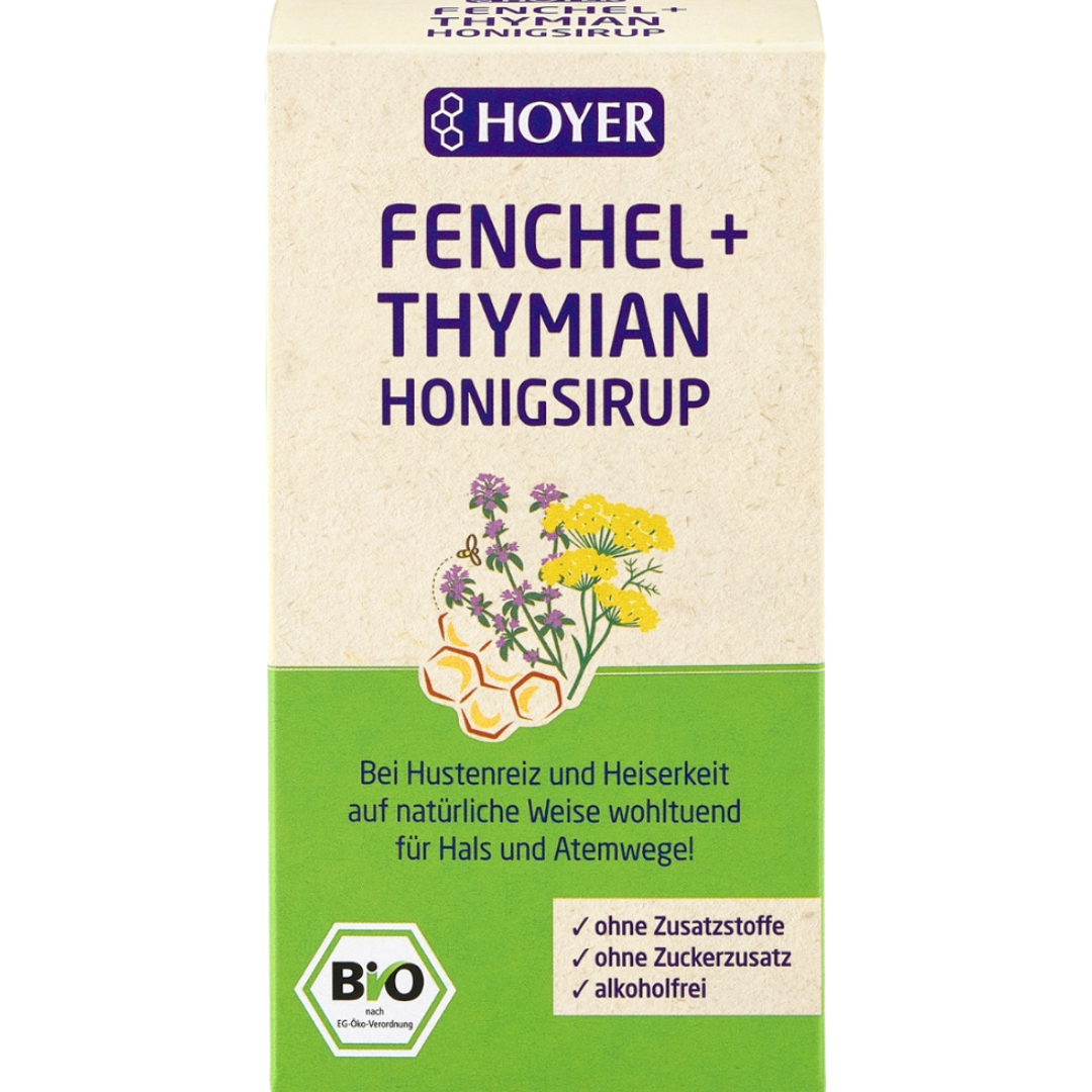 Bio Fenchel + Thymian Honigsirup Bio Fenchel + Thymian Honigsirup von Hoyer