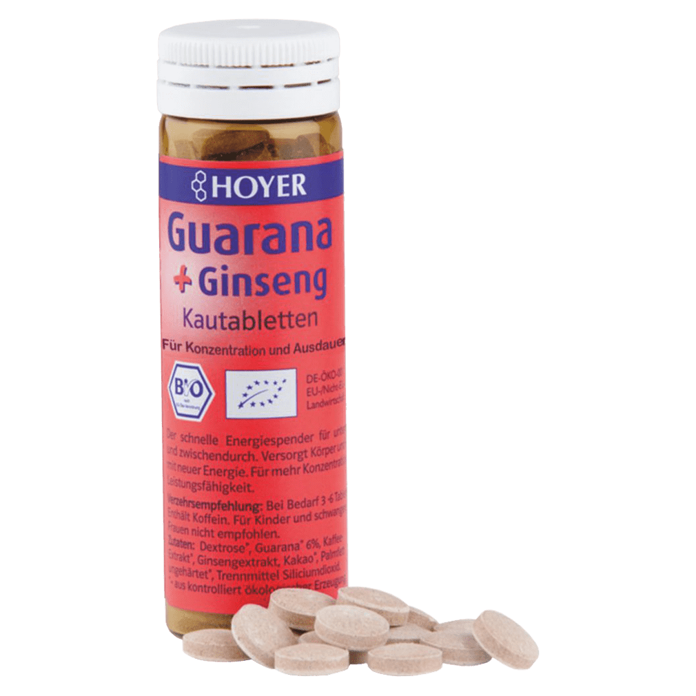 Bio Guarana + Ginseng Kautabletten 60St von Hoyer