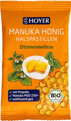 Hoyer Bio Manukahonig Halspastillen Zitronenmelisse (6 x 30 gr) von Hoyer