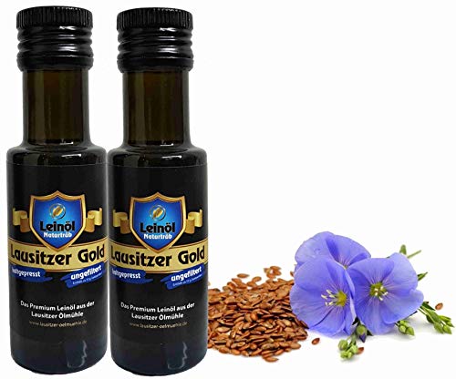 Leinöl Lausitzer Speiseleinöl Lausitzer Gold 2 x100 ml ungefiltertes Premium Leinöl kaltgepresst und frisch abgefüllt Leinöl Lausitzer Speiseleinöl Lausitzer Gold 2 x100 ml ungefiltertes Premium Leinöl kaltgepresst und frisch abgefüllt von Hoyo Technology GmbH