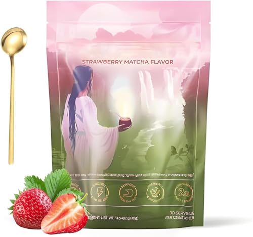 Magic Peach Mango, Mate Instant Tea Powder, Mate Tea Supplements with Prebiotics and Probiotics, 4-in-1 Functional Blend, Magic Strawberry Matcha, Focus and Gut Health. (Strawberry Matcha) von Hualabo