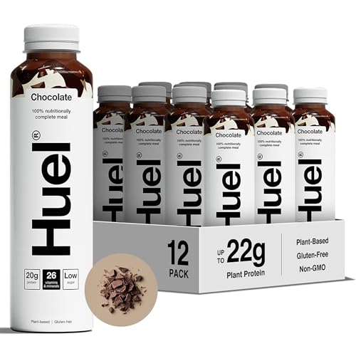 Huel Ready-to-drink Trinkmahlzeit | Chocolate | Schokolade | Plant-based | Glutenfrei | Nachhaltig | Ohne Gentechnick | 20 g Protein pro Flasche | (12x 500 ml Flaschen) von Huel