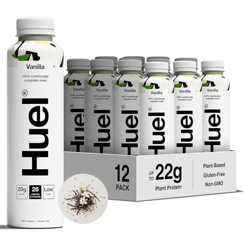 Huel Ready-to-drink Trinkmahlzeit | Vanille | Plant-based | Glutenfrei | Nachhaltig | 20 g Protein pro Flasche | (12x 500 ml Flaschen) von Huel