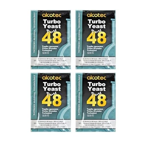 4 x Turbohefe Alcotec Pure 48 Vodka Alkohol Gärhefe Hefe Schnaps Brennhefe 20% 4 x Turbohefe Alcotec Pure 48 Vodka Alkohol Gärhefe Hefe Schnaps Brennhefe 20% von Hugbert