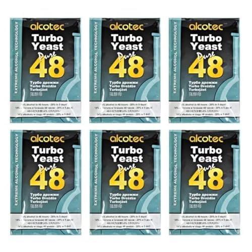 6 x Turbohefe Alcotec Pure 48 Vodka Alkohol Gärhefe Hefe Schnaps Brennhefe 20% 6 x Turbohefe Alcotec Pure 48 Vodka Alkohol Gärhefe Hefe Schnaps Brennhefe 20% von Hugbert
