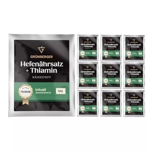 Grünberger HEFENÄHRSALZ + THIAMIN für die Weinherstellung Nährstoff Wein PREMIUM - 10 Stück Grünberger HEFENÄHRSALZ + THIAMIN für die Weinherstellung Nährstoff Wein PREMIUM - 10 Stück von Hugbert