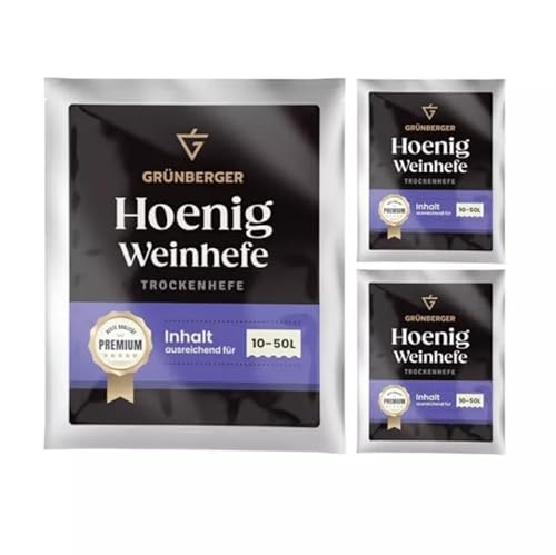 Grünberger Honigweinhefe Trockenhefe für 10-50l Met Honig Wein Hefe Grunberger - 3 Stück Grünberger Honigweinhefe Trockenhefe für 10-50l Met Honig Wein Hefe Grunberger - 3 Stück von Hugbert