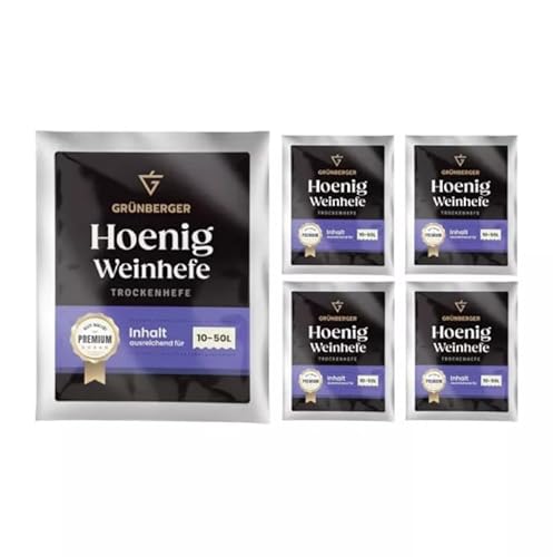 Grünberger Honigweinhefe Trockenhefe für 10-50l Met Honig Wein Hefe Grunberger - 5 Stück Grünberger Honigweinhefe Trockenhefe für 10-50l Met Honig Wein Hefe Grunberger - 5 Stück von Hugbert