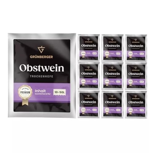 Grünberger Obstwein Trockenhefe Weinhhefe für 10-50l Wein Grunberger PREMIUM - 10 Stück Grünberger Obstwein Trockenhefe Weinhhefe für 10-50l Wein Grunberger PREMIUM - 10 Stück von Hugbert