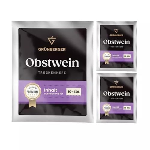 Grünberger Obstwein Trockenhefe Weinhhefe für 10-50l Wein Grunberger PREMIUM - 3 Stück Grünberger Obstwein Trockenhefe Weinhhefe für 10-50l Wein Grunberger PREMIUM - 3 Stück von Hugbert