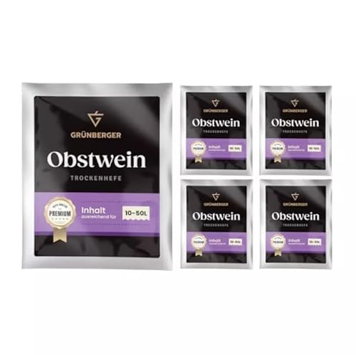 Grünberger Obstwein Trockenhefe Weinhhefe für 10-50l Wein - 5 Stück Grünberger Obstwein Trockenhefe Weinhhefe für 10-50l Wein - 5 Stück von Hugbert