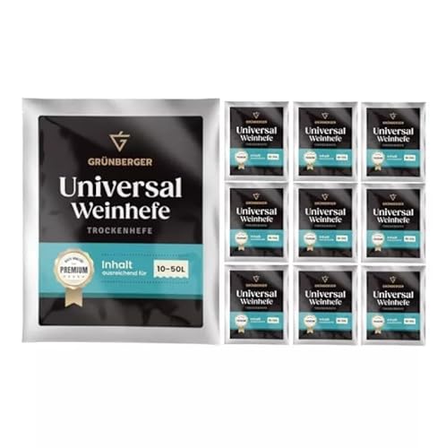 Grünberger Universal Weinhefe Trockenhefe für 10-50l Wein Grunberger PREMIUM - 10 Stück Grünberger Universal Weinhefe Trockenhefe für 10-50l Wein Grunberger PREMIUM - 10 Stück von Hugbert