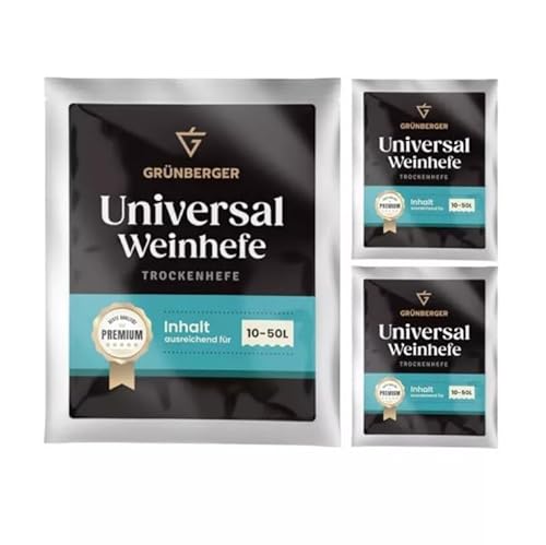 Grünberger Universal Weinhefe Trockenhefe für 10-50l Wein Grunberger PREMIUM - 3 Stück Grünberger Universal Weinhefe Trockenhefe für 10-50l Wein Grunberger PREMIUM - 3 Stück von Hugbert