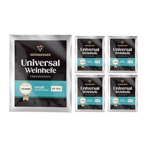 Grünberger Universal Weinhefe Trockenhefe für 10-50l Wein Grunberger PREMIUM - 5 Stück Grünberger Universal Weinhefe Trockenhefe für 10-50l Wein Grunberger PREMIUM - 5 Stück von Hugbert