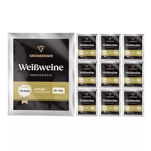 Grünberger Weißweinhefe Trockenhefe für 10-50l Wein Hefe Weißwein - 10 Stück Grünberger Weißweinhefe Trockenhefe für 10-50l Wein Hefe Weißwein - 10 Stück von Hugbert